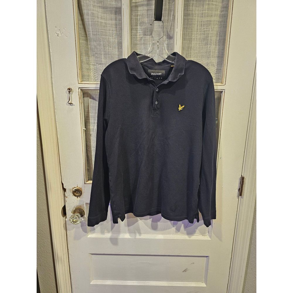 Lyle and Scott Black Longsleeveโ Men's Polo